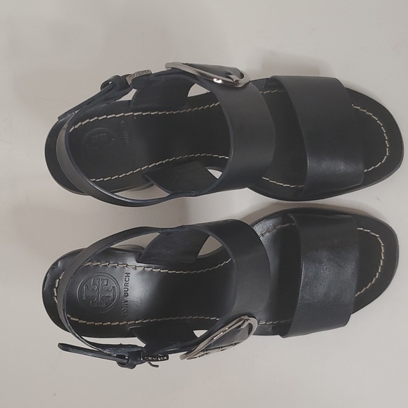 Tory Burch Leather Slingback Black Sandal 7 - Picture 3 of 11